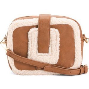 FFC New York Tory Faux Shearling Cognac Crossbody